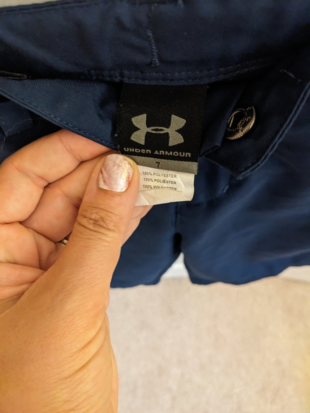 Boys Size 7- Under Armour Navy Blue Shorts